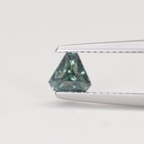 0.87ct Cut Corner Trilliant/Shield Geometric Teal Sapphire