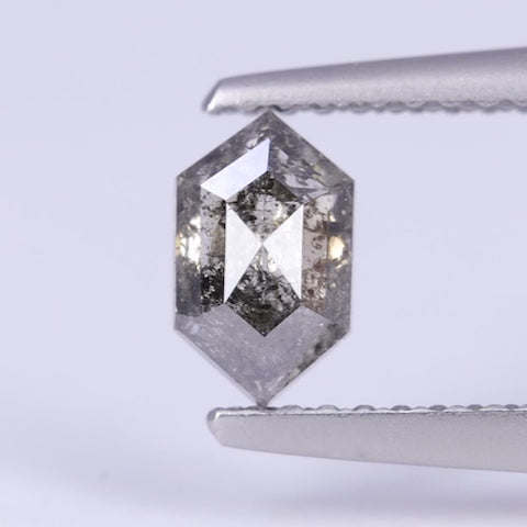 0.66ct Elongated Hexagon Cut Salt and Pepper Diamond Loose Gemstones
