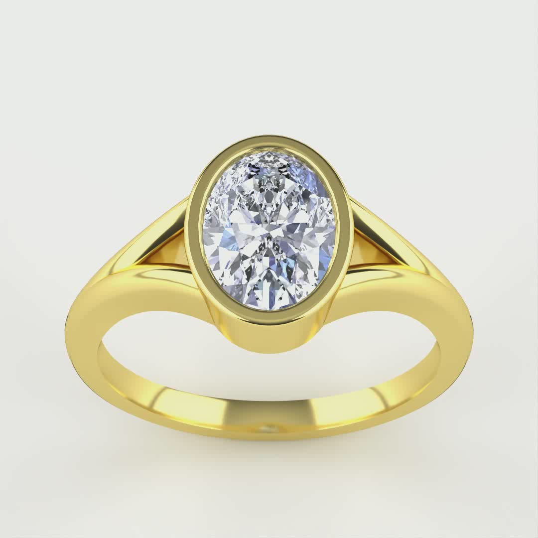Natasha - Oval Cut Lab Grown Diamond Solitaire Engagement Ring - Ready-to-Wear Engagement Rings - Ready-to-Ship