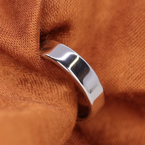 James - Light Rounded Flat Traditional Wedding Ring - Made-to-Order