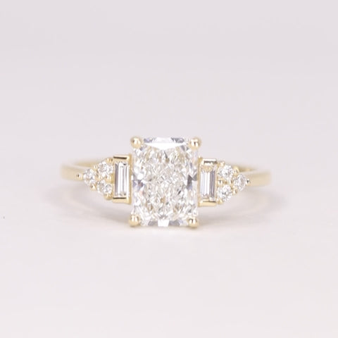 Arden - Radiant Cut Lab Grown Diamond Art Deco Engagement Ring - Ready-to-Wear Engagement Rings - Ready-to-Ship