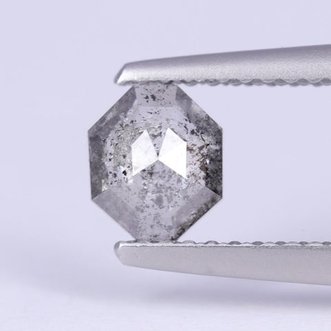 0.58ct Octagon Rose Cut Salt and Pepper Diamond Loose Gemstones