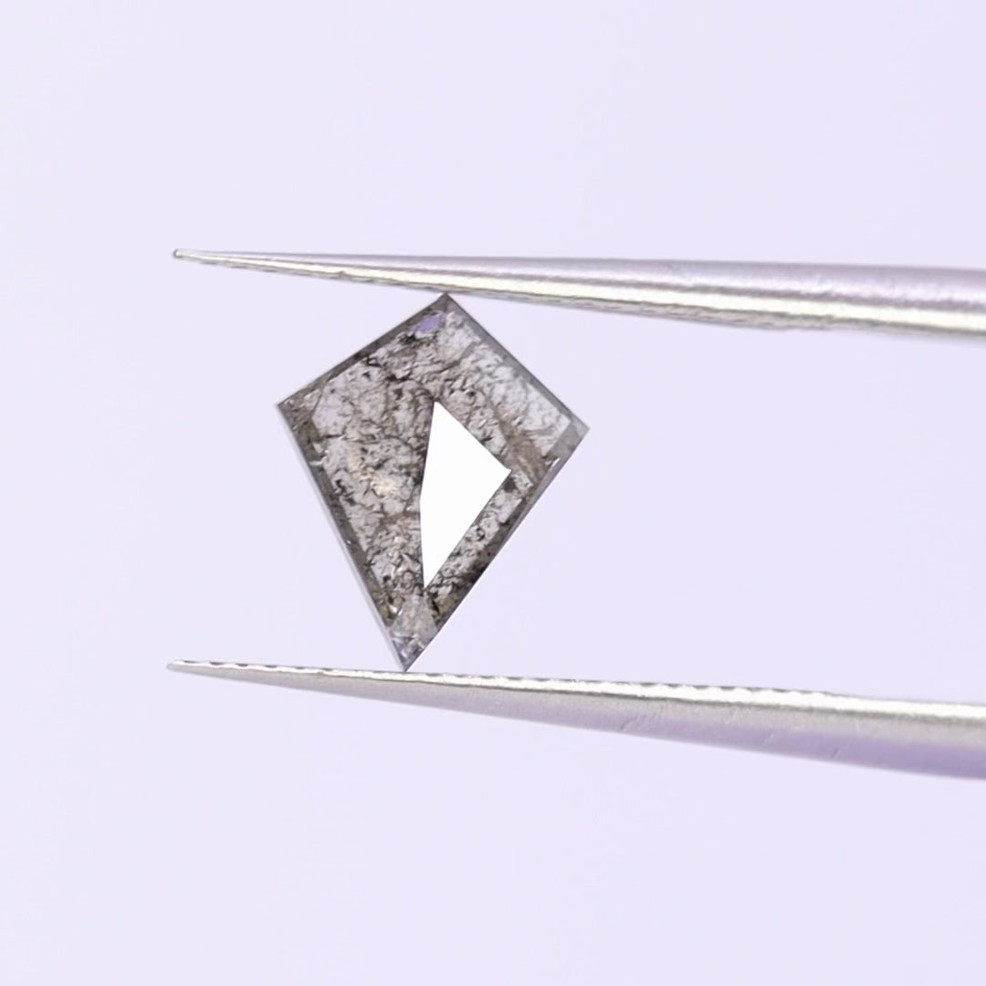 Salt and Pepper Diamond | 0.88ct Kite Cut, Loose Gemstone