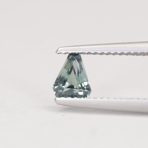 0.67ct Elongated Cut Corner Trilliant/Shield Geometric Teal Sapphire