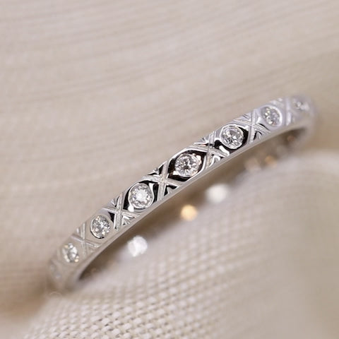 Penelope - Diamond Set Art Deco Eternity Style Wedding Ring - Made-to-Order Wedding Rings - Made-to-Order