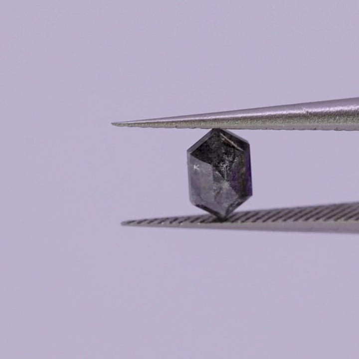 Salt and Pepper Diamond | 0.71ct Elongated Hexagon Cut, Loose Gemstone