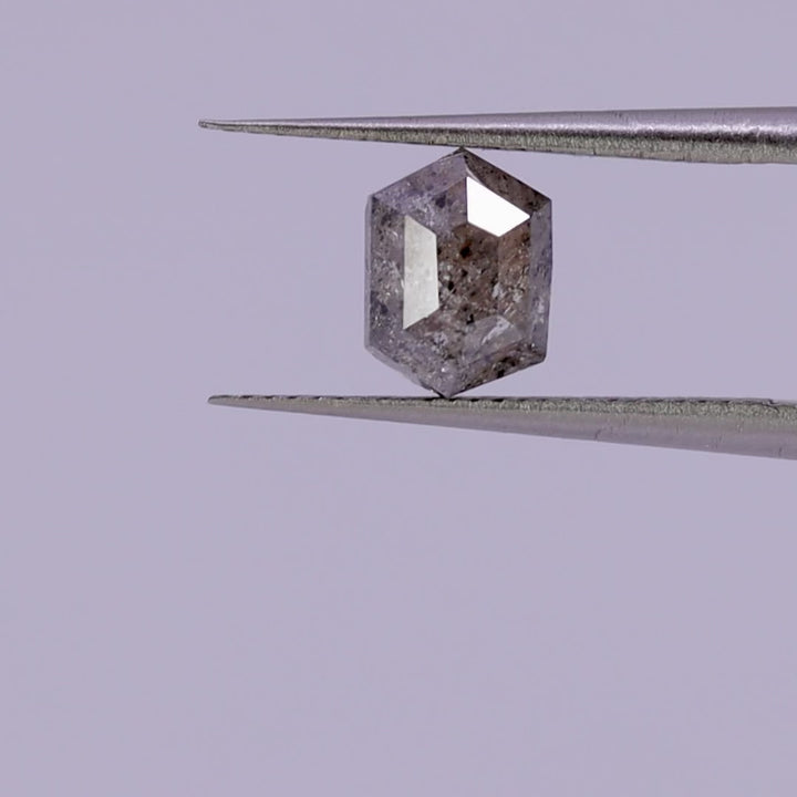 Salt and Pepper Diamond | 1.45ct Hexagon Cut, Loose Gemstone