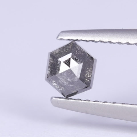 0.65ct Hexagon Rose Cut Salt and Pepper Diamond Loose Gemstones