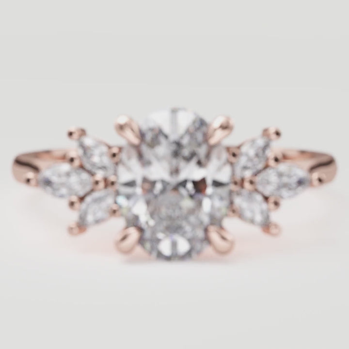 Astrid - Oval Diamond Floral Cluster Build Your Own Engagement Ring