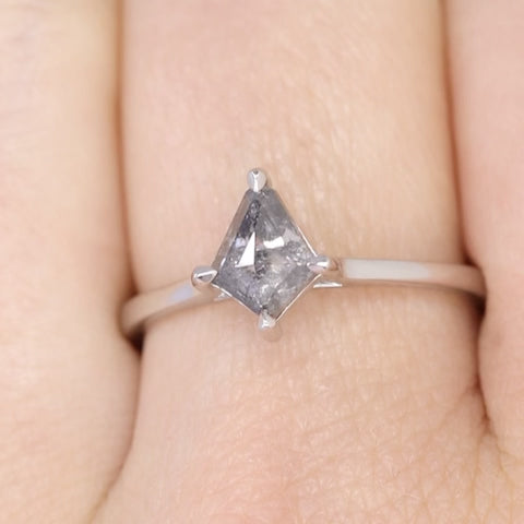 Avery - Salt & Pepper Diamond Solitaire Ring - Ready-to-Wear Engagement Rings - Ready-to-Ship