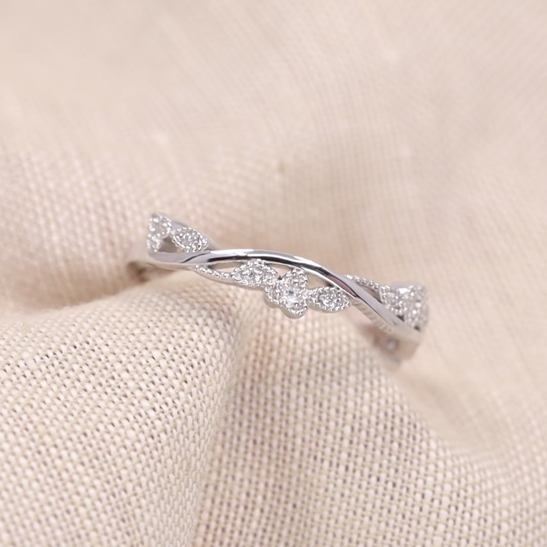 Evie - Floral Diamond Set Wedding Ring - Made-To-Order Wedding Rings - Made-to-Order