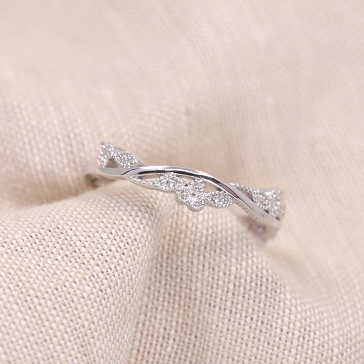 Evie - Floral Diamond Set Wedding Ring - Made-To-Order Wedding Rings - Made-to-Order