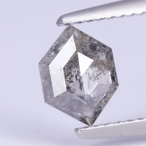 1.11ct Hexagon Cut Salt and Pepper Diamond Loose Gemstones