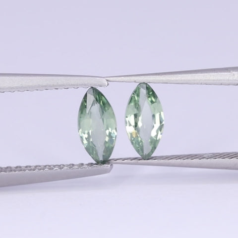Pair of Marquise Cut Green Sapphires, 0.86ct Total Weight Loose Gemstones