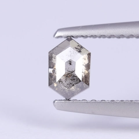 0.43ct Hexagon Rose Cut Salt and Pepper Diamond Loose Gemstones