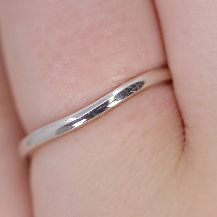 Peggy - Polished Wave Wedding Ring 1.8mm Width - Made-to-Order