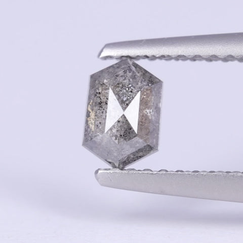 0.53ct Elongated Hexagon Cut Salt and Pepper Diamond Loose Gemstones