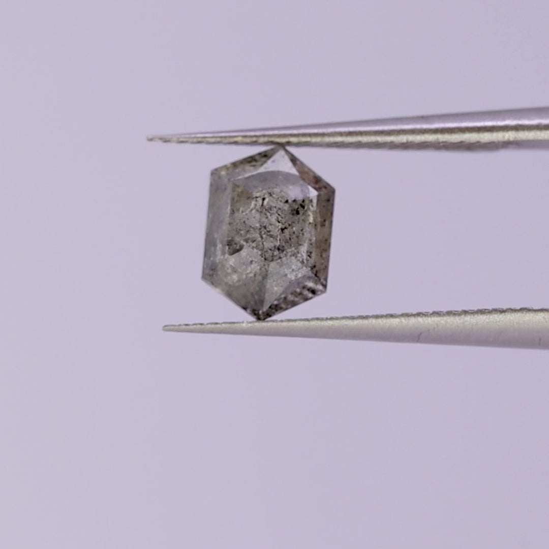Salt and pepper diamond | 1.07ct hexagon cut Loose Gemstone