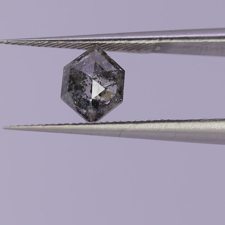 Salt and pepper diamond | 1.11ct hexagon cut Loose Gemstone