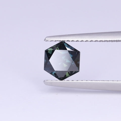1.38ct Hexagon Cut Teal Blue Australian Sapphire Loose Gemstones