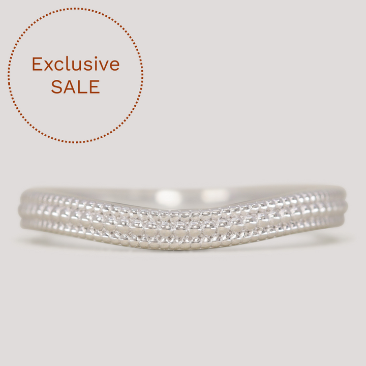 Quinn - Vintage Style Beaded Waved Half Eternity Style Wedding Ring - Made-to-Order Wedding Rings - Made-to-Order