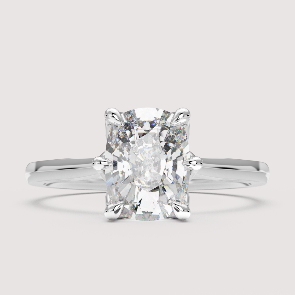 Raine - Cushion Cut Tulip Basket Solitaire Engagement Ring Setting