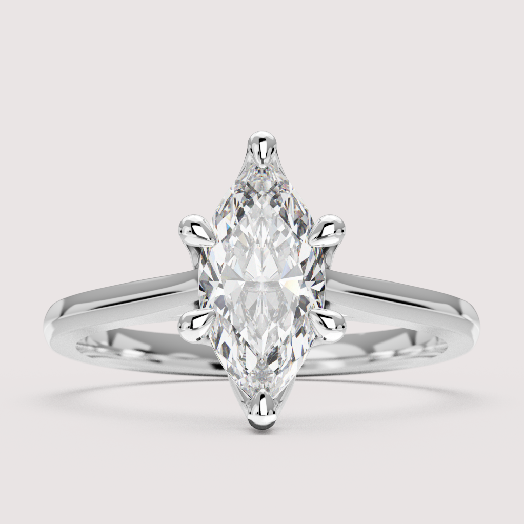 Raine - Marquise Cut Tulip Basket Solitaire Engagement Ring Setting
