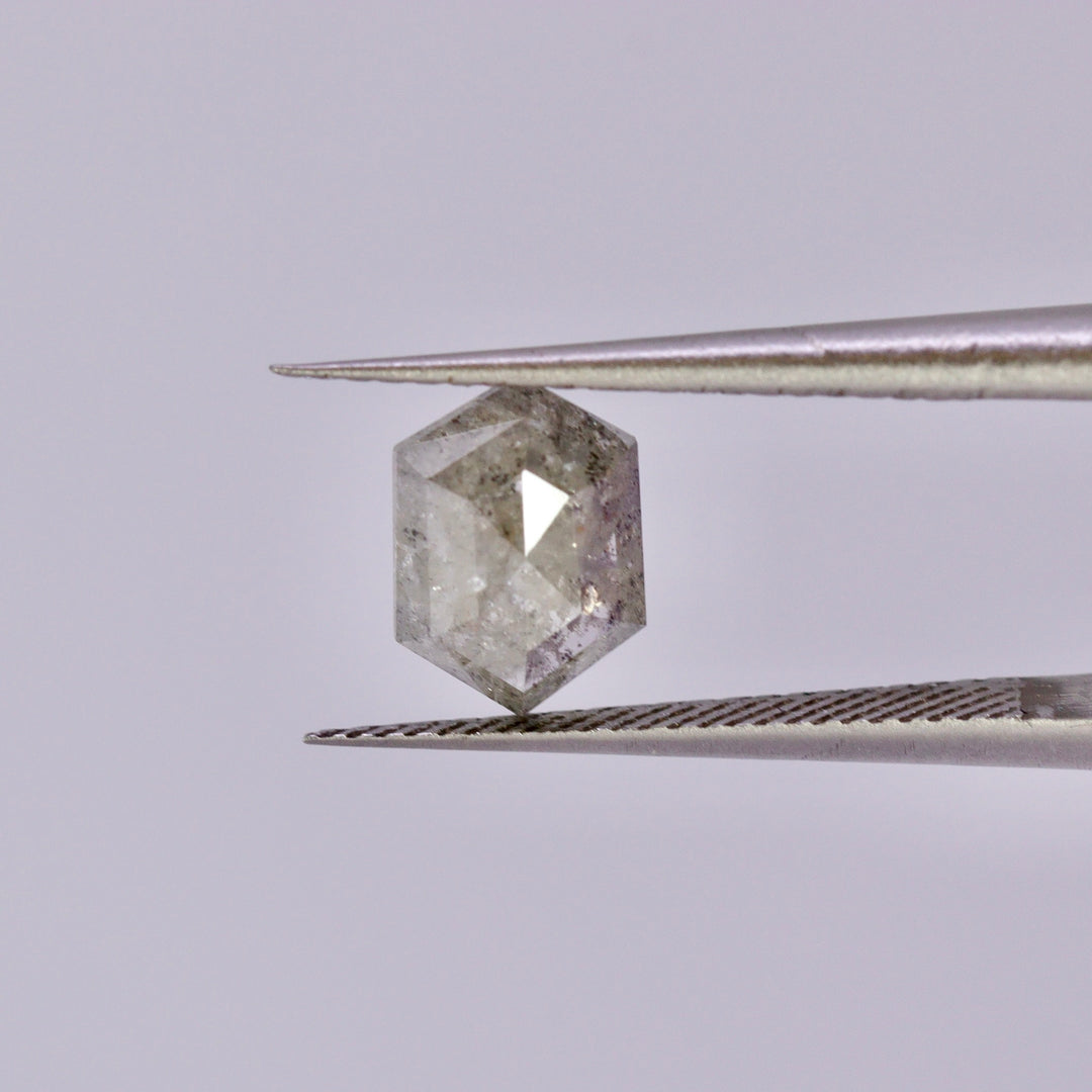 Salt and pepper diamond | 0.93ct hexagon cut Loose Gemstone