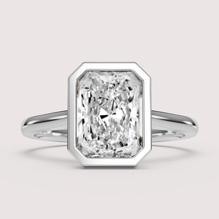 Sabrina - Radiant Cut Bezel Set Solitaire Engagement Ring Setting