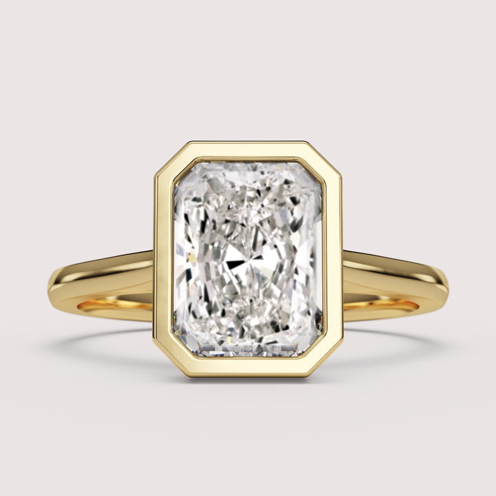 Sabrina - Radiant Cut Bezel Set Solitaire Engagement Ring Setting