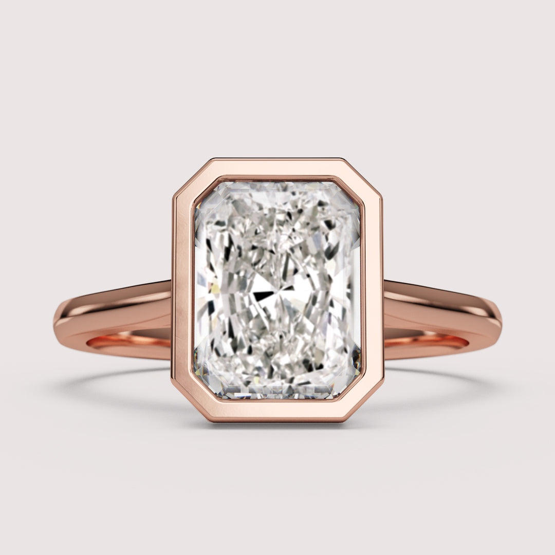 Sabrina - Radiant Cut Bezel Set Solitaire Engagement Ring Setting