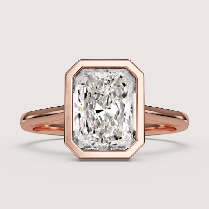 Sabrina - Radiant Cut Bezel Set Solitaire Engagement Ring Setting