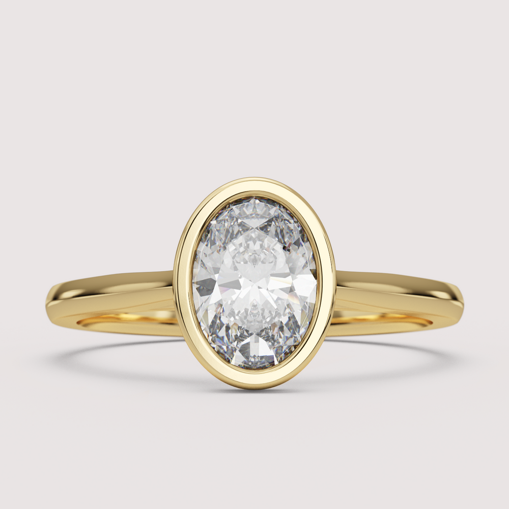 Sabrina - Oval Cut Bezel Set Solitaire Engagement Ring Setting