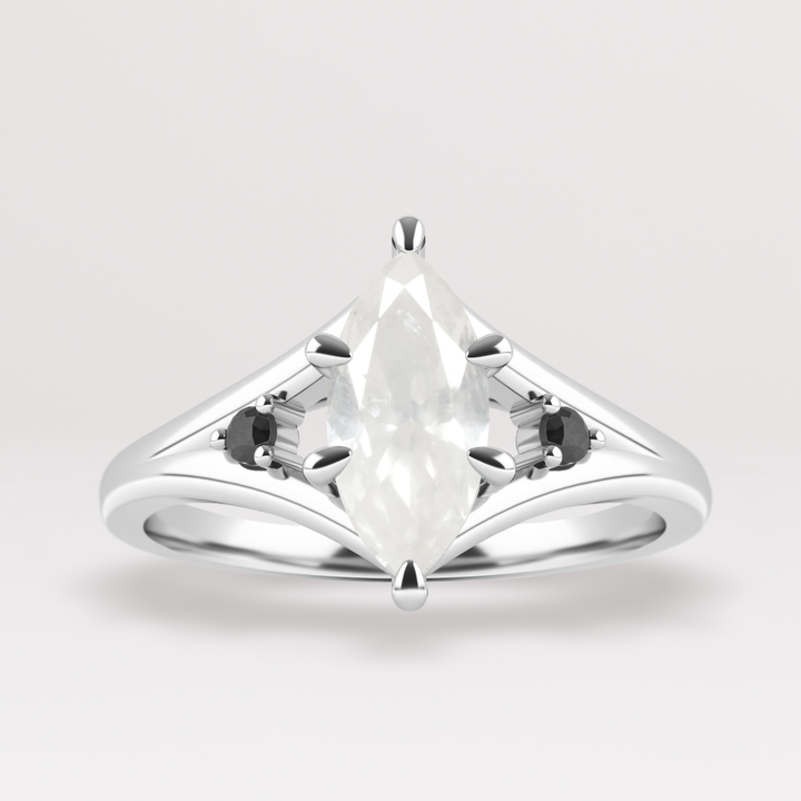 Stevie - The Taylor Collection - Marquise Salt & Pepper Diamond Engagement Ring