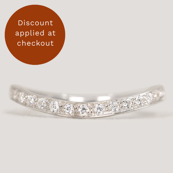 Valerie - Diamond Set Wave Shaped Wedding Ring - Made-to-Order Wedding Rings - Made-to-Order