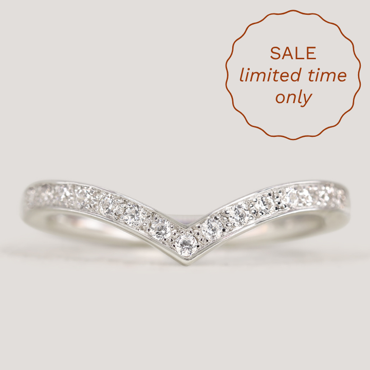 Valerie - Diamond Set Wishbone Wedding Ring - Made-to-Order Wedding Rings - Made-to-Order