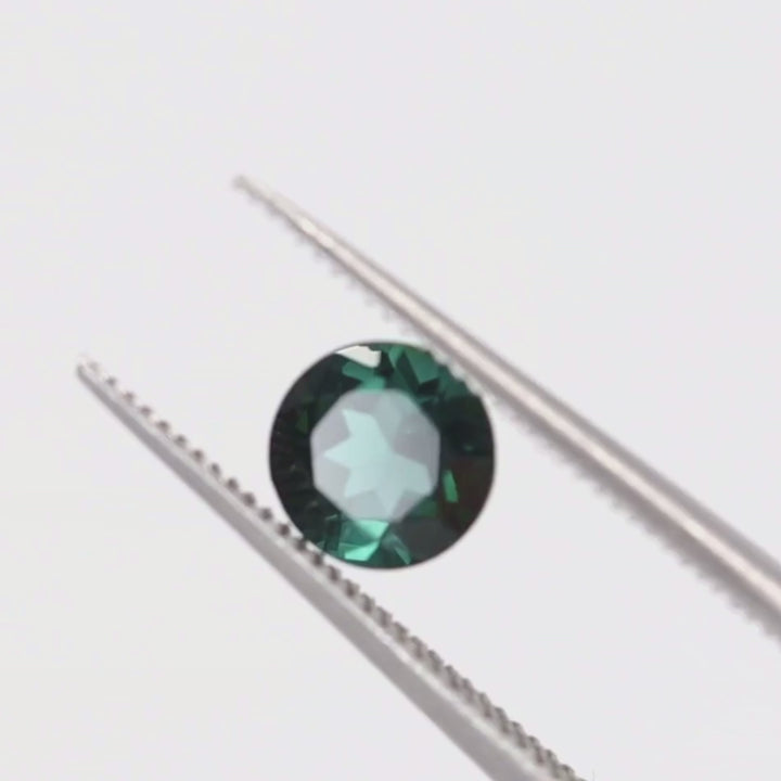 Teal Tourmaline | 0.96ct Round Cut, Loose Gemstone