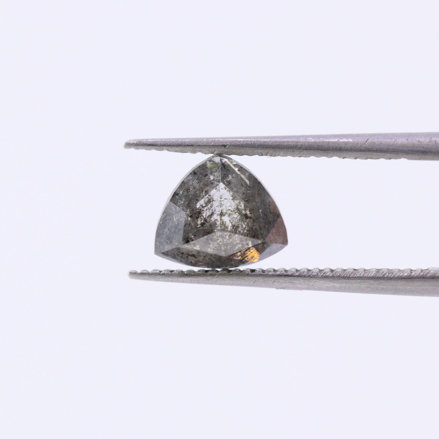 Salt and Pepper Diamond | 0.90ct Curved Trilliant Cut, Loose Gemstone