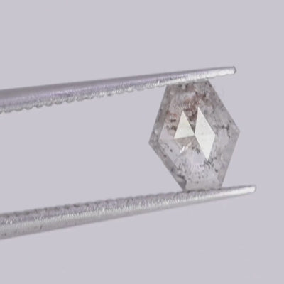 Salt and Pepper Diamond | 0.52ct Elongated Hexagon Cut, Loose Gemstone