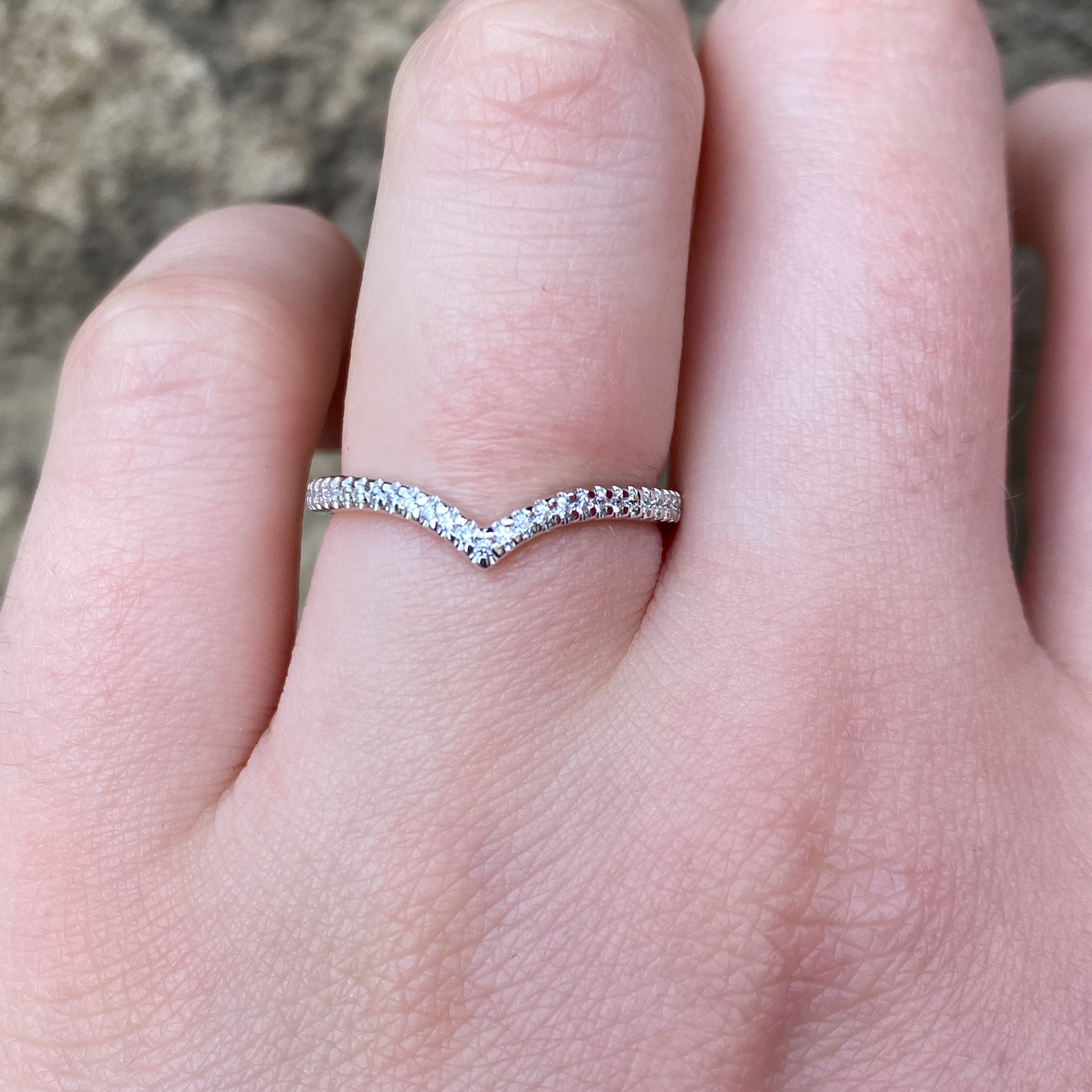Ellis - Diamond Set Wishbone Shaped Wedding Ring - Made-to-Order