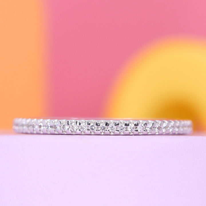 Diamond pave wedding band