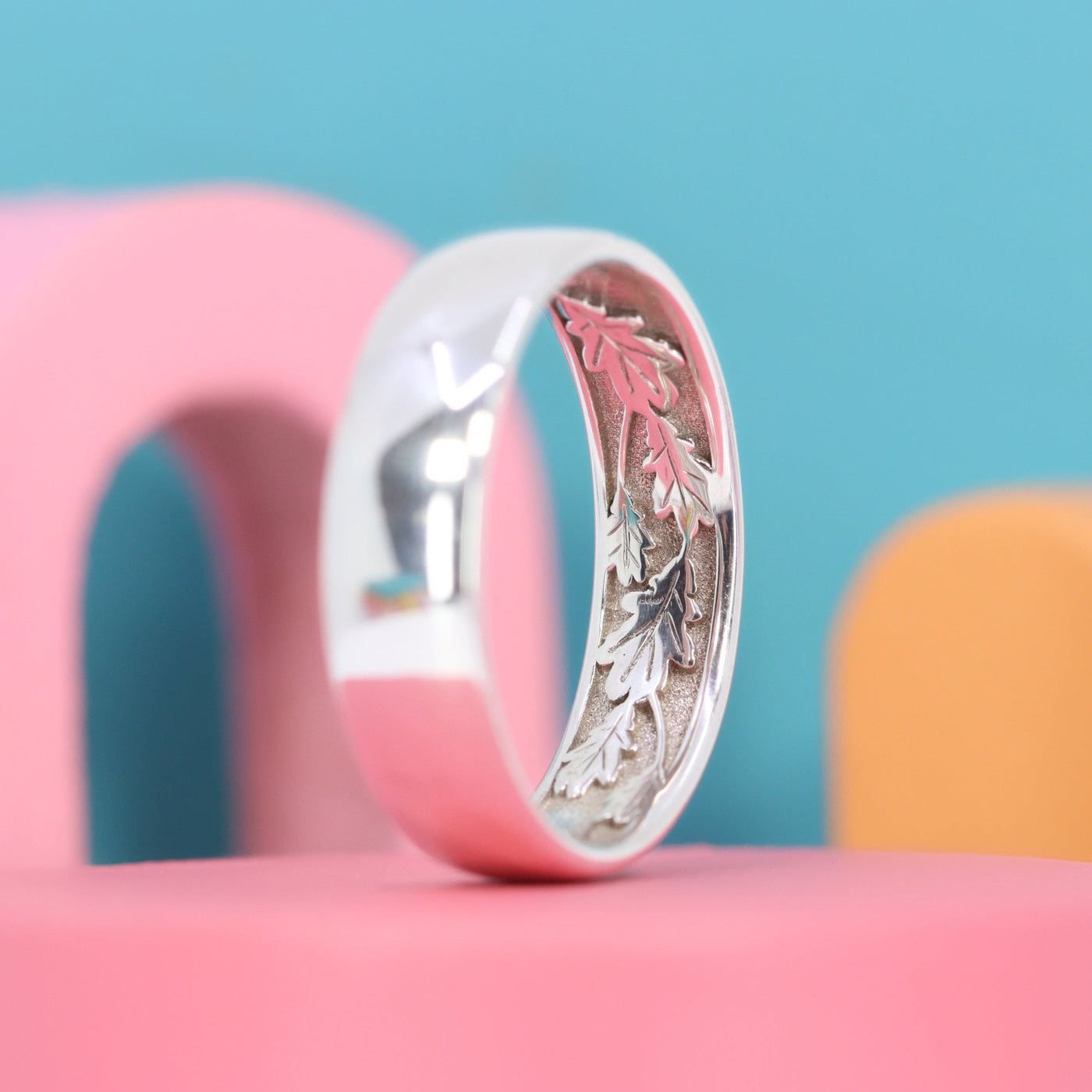 Xander - Hidden Leaves Wedding Ring Mens - Made-to-Order