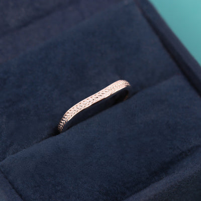 Adele - Mermaid's Tail Patterned Shaped Wedding Band - Made-to-Order
