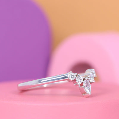 Winnie - Marquise Petite Tiara Style Diamond Ring - Made-To-Order