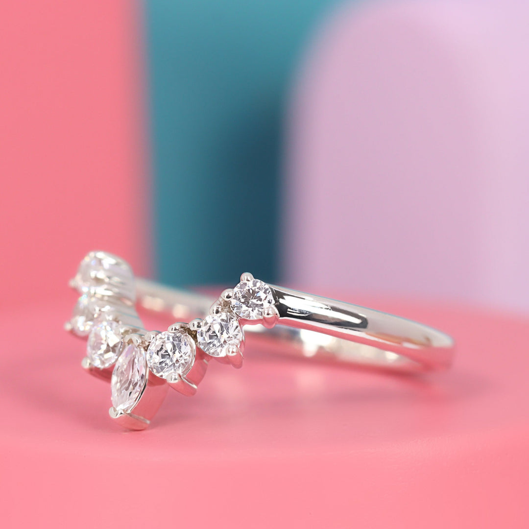 Joanie - Marquise And Round Diamond Tiara Wedding Ring - Made-to-Order