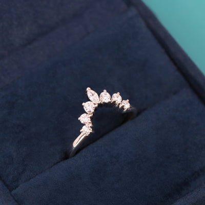 Joanie - Marquise And Round Diamond Tiara Wedding Ring - Made-to-Order