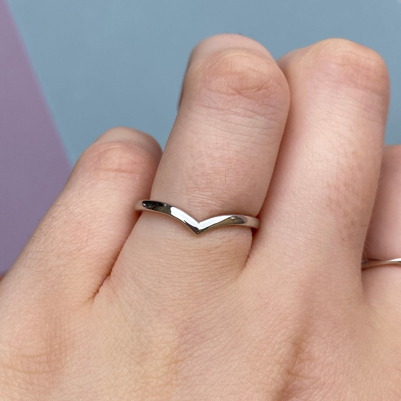 Ellis - Polished Wishbone Shaped Wedding Ring - Made-to-Order