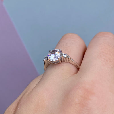 Natalia - Round Brilliant Cut 2.00ct Lab Grown Diamond Trilogy Ring - Custom Made-to-Order Design