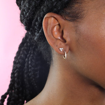 Henrietta - Lab Grown Diamond Set Earrings in Yellow Gold - Ready-to-Wear