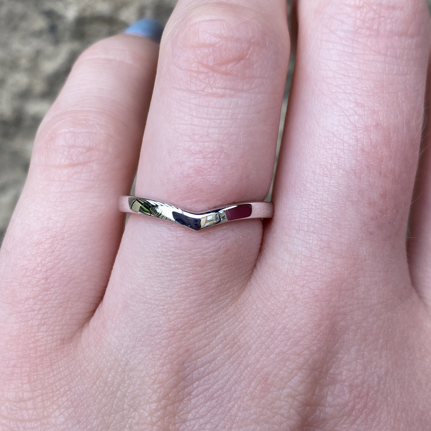 Clara - Polished Wishbone Shaped Wedding Ring 2.3mm Width - Made-to-Order